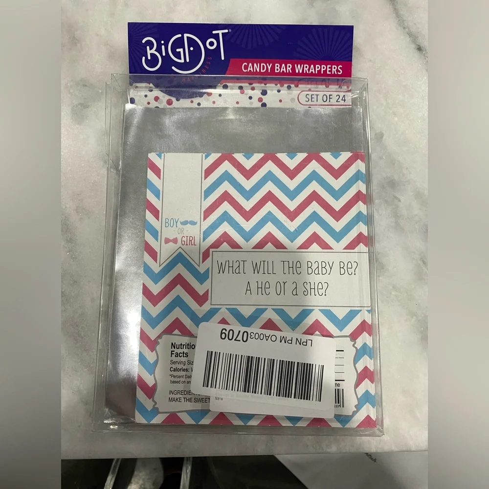 Gender Reveal Candy Bar Wrappers party favors